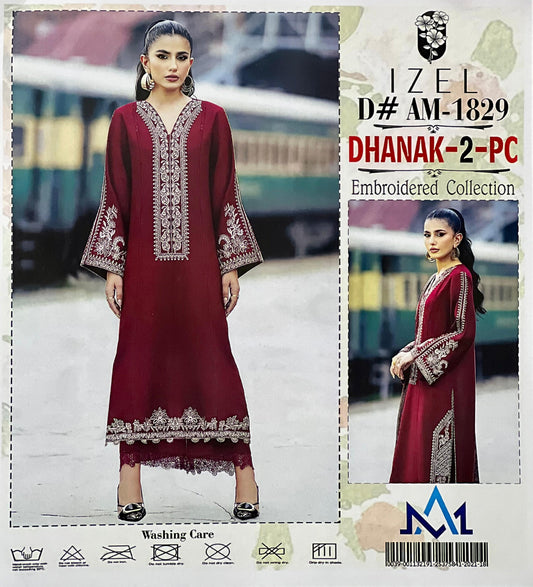 IZEL Dhanak Embroidered 2-Piece Suit