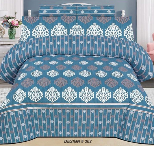 ChenOne – Teal Royal Motif Bedsheet – Design 302