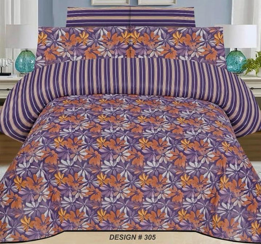 ChenOne – Purple Autumn Floral Bedsheet – Design 305