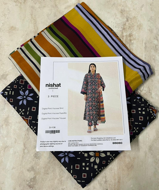 Nishat Linen – Majesty Floral Viscose 3-Piece Suit